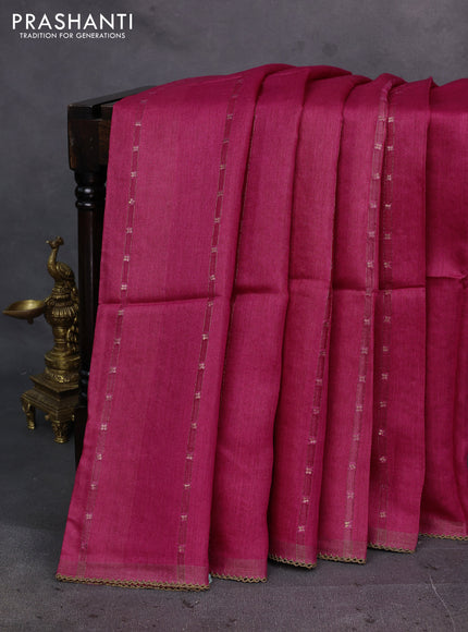 Pink Pure Munga Tussar Silk - Kantha Embroidery