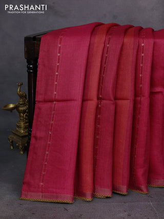 Red Pure Munga Tussar Silk - Prints