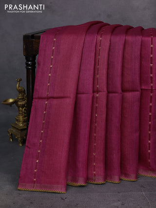 Pink Pure Munga Tussar Silk - Kantha Embroidery