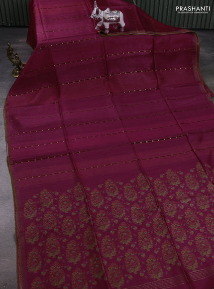 Pink Pure Munga Tussar Silk - Kantha Embroidery