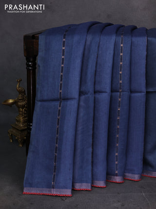 Blue Pure Munga Tussar Silk - Prints