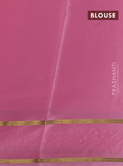 Pink Pure Mysore Silk - Embroidery