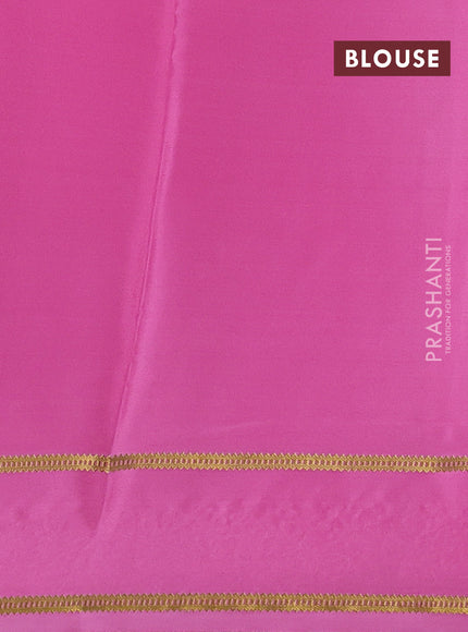 Pink Pure Mysore Silk - Embroidery