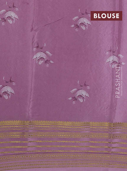 Beige & Pastel Pink Pure Mysore Silk - Embroidery