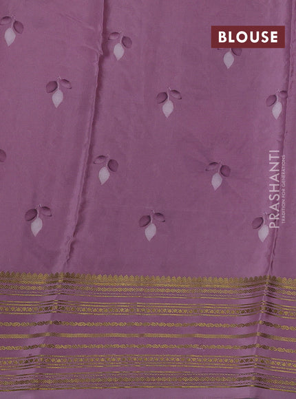 Beige & Pastel Pink Pure Mysore Silk - Embroidery