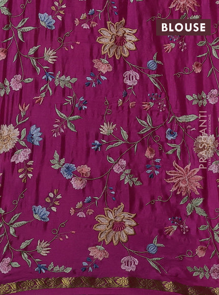 Pink Pure Mysore Silk - Embroidery