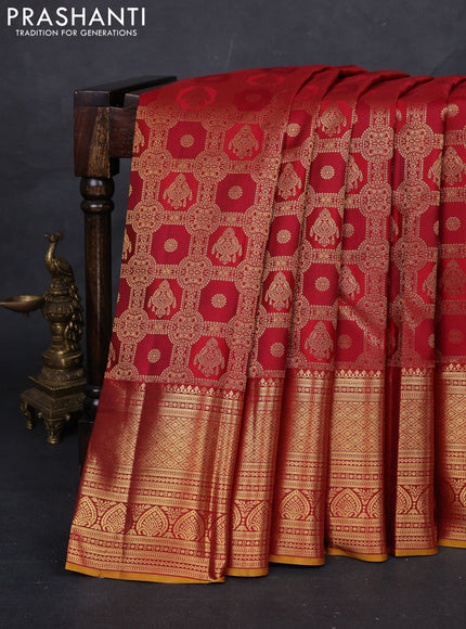 Maroon &  Pure Kanchipuram Silk Saree - Brocade