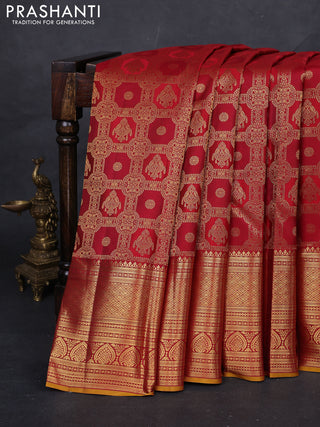 Maroon &  Pure Kanchipuram Silk Saree - Brocade