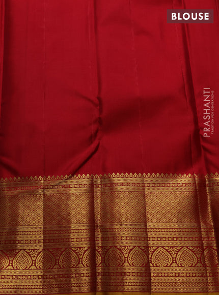 Maroon &  Pure Kanchipuram Silk Saree - Brocade