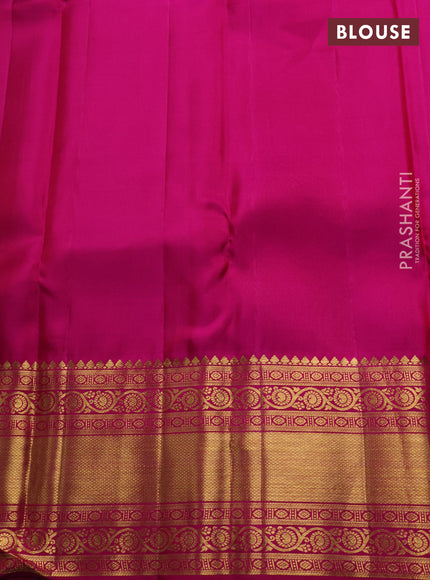 Pastel Green & Pink Pure Kanchipuram Silk Saree - Brocade