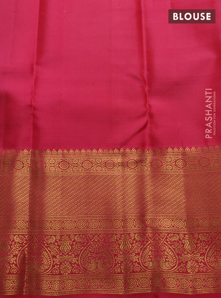 Violet & Pink Pure Kanchipuram Silk Saree - Brocade