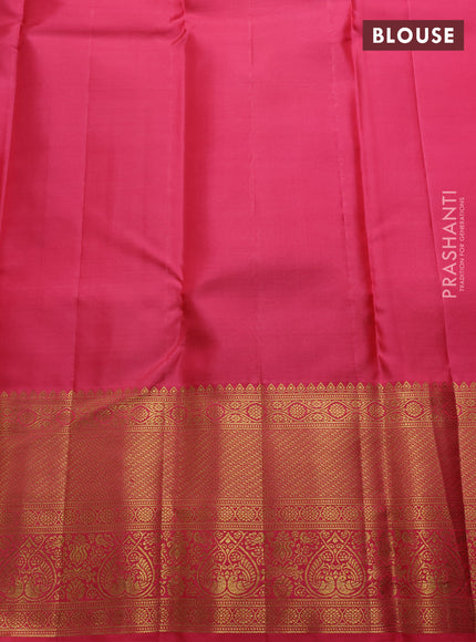 Violet & Pink Pure Kanchipuram Silk Saree - Brocade