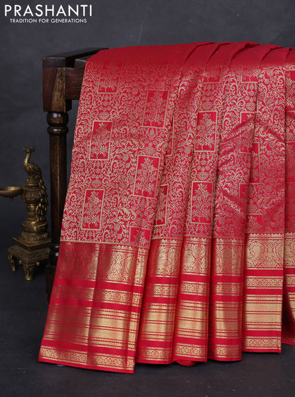 Red Pure Kanchipuram Silk Saree - Brocade