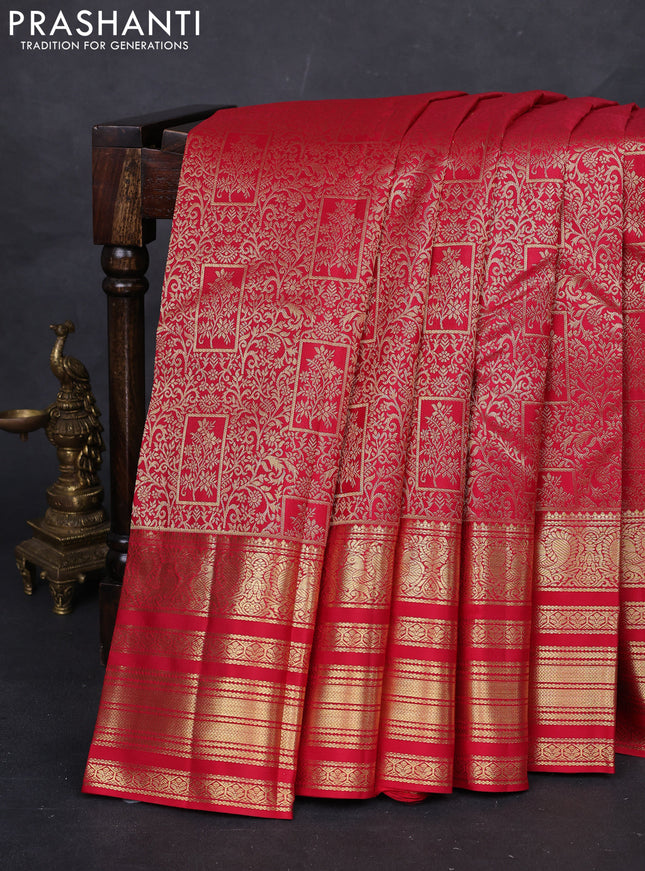 Red Pure Kanchipuram Silk Saree - Brocade