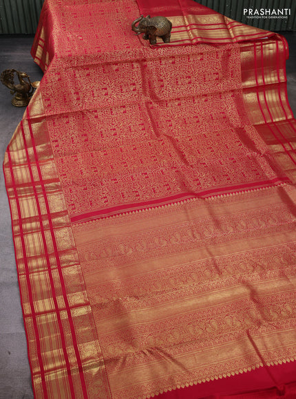 Red Pure Kanchipuram Silk Saree - Brocade