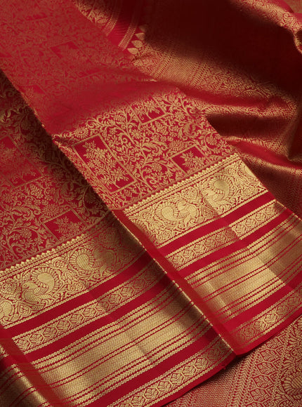Red Pure Kanchipuram Silk Saree - Brocade