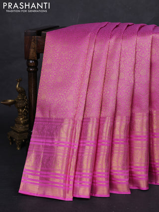 Pink Pure Kanchipuram Silk Saree - Brocade