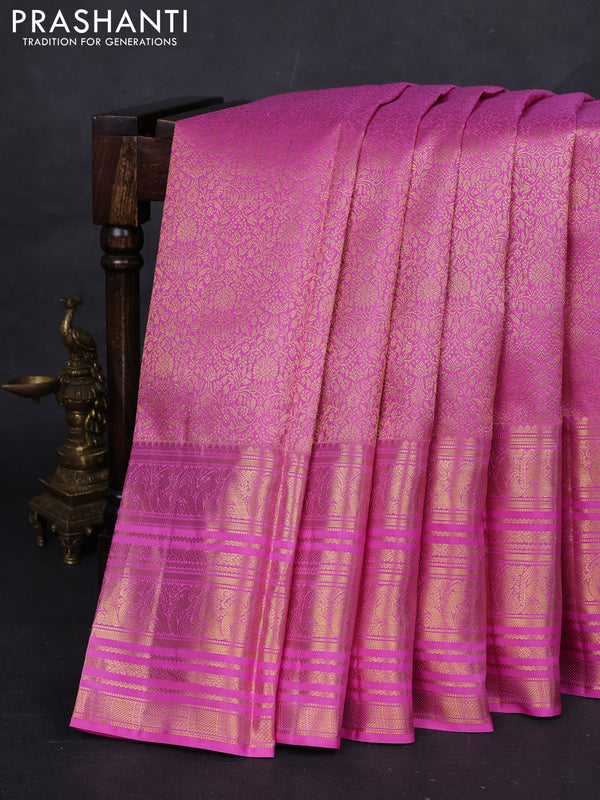 Pink Pure Kanchipuram Silk Saree - Brocade