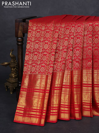 Red Pure Kanchipuram Silk Saree - Brocade