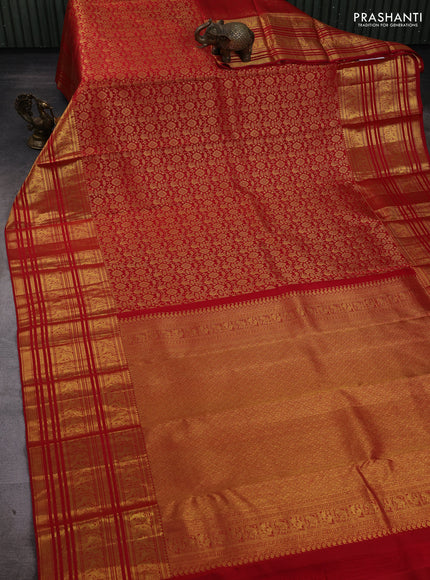 Red Pure Kanchipuram Silk Saree - Brocade