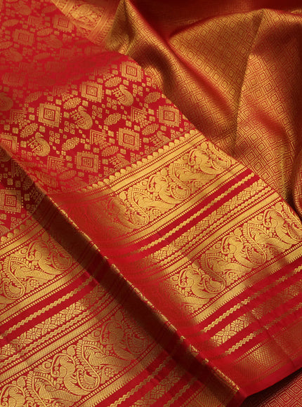 Red Pure Kanchipuram Silk Saree - Brocade