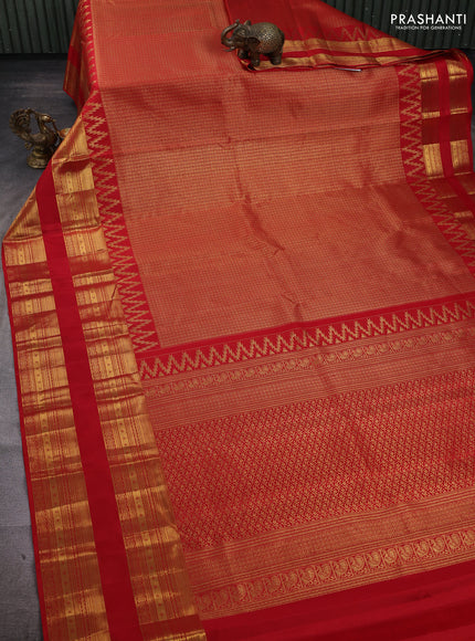 Red Pure Kanchipuram Silk Saree - Brocade