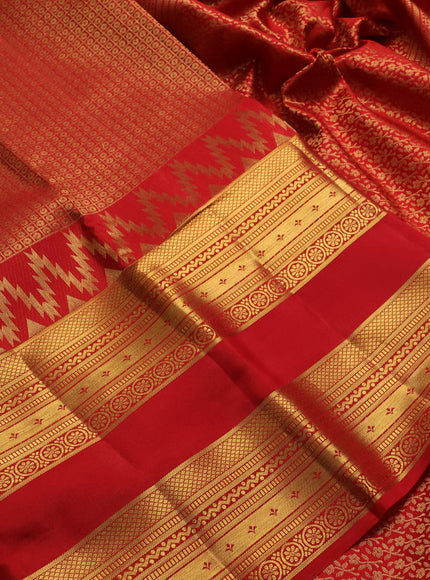 Red Pure Kanchipuram Silk Saree - Brocade