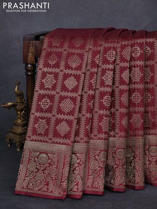 Magenta Pink &  Pure Kanchipuram Silk Saree - Brocade