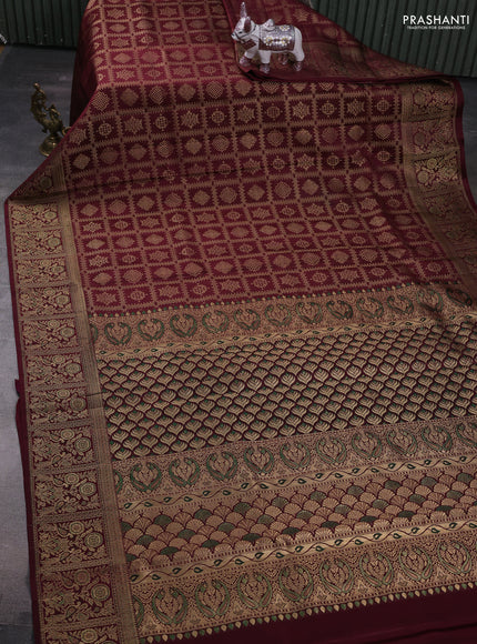 Magenta Pink &  Pure Kanchipuram Silk Saree - Brocade