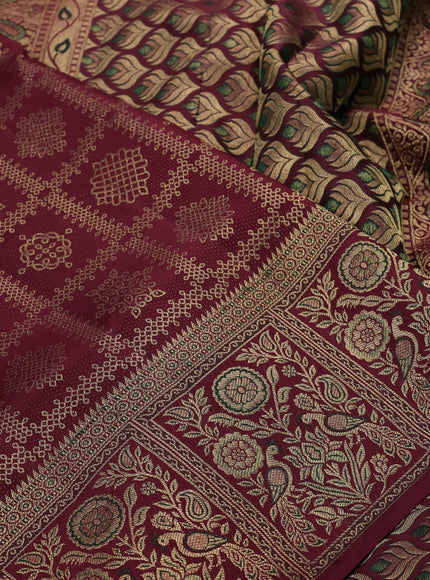 Magenta Pink &  Pure Kanchipuram Silk Saree - Brocade
