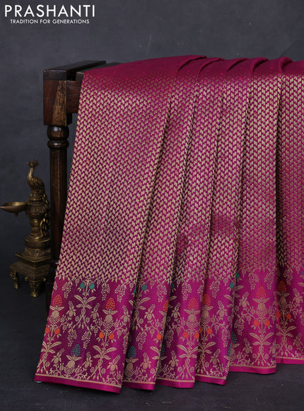 Maroon &  Pure Kanchipuram Silk Saree - Brocade