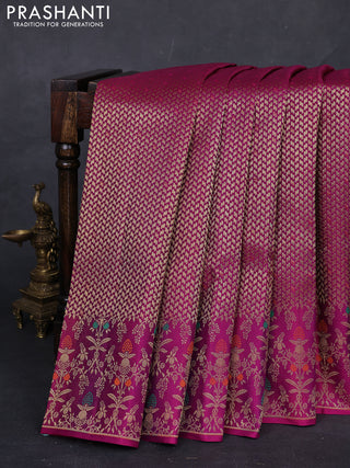 Maroon &  Pure Kanchipuram Silk Saree - Brocade