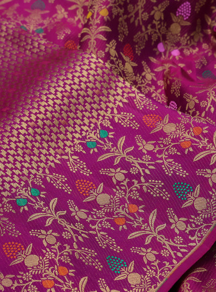 Maroon &  Pure Kanchipuram Silk Saree - Brocade