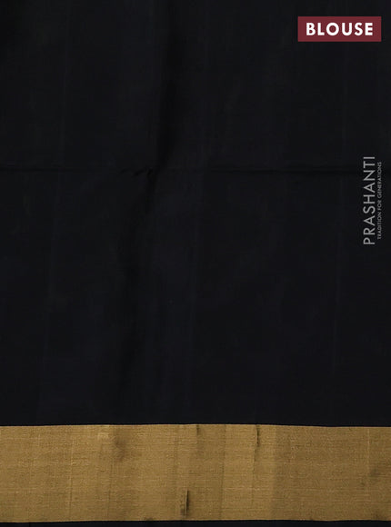 Lime Yellow & Black Ikat Soft Silk Saree