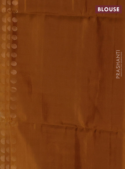 Beige & Mustard Ikat Soft Silk Saree