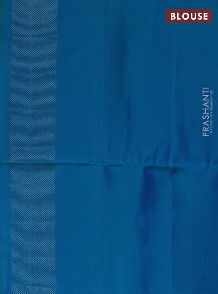 Lime Green & Cs Blue Ikat Soft Silk Saree