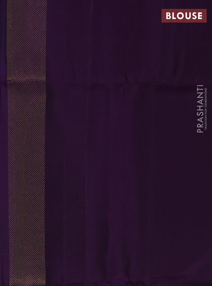 Peacock Blue & Purple Ikat Soft Silk Saree