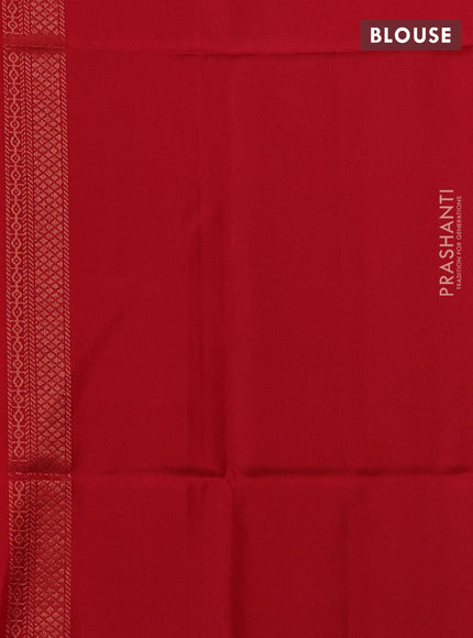 Black & Red Ikat Soft Silk Saree
