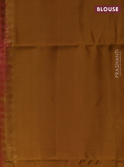 Magenta Pink & Mustard Ikat Soft Silk Saree