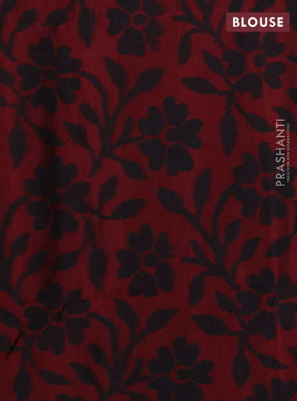 Beige & Maroon Ikat Soft Silk Saree