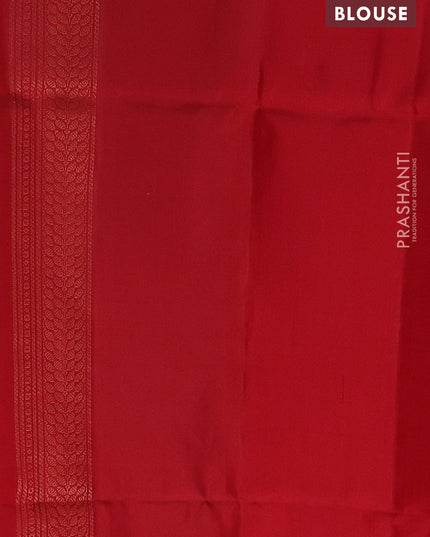 Green & Red Ikat Soft Silk Saree
