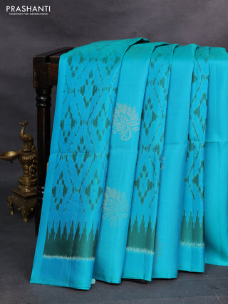 Cs Blue & Black Ikat Soft Silk Saree