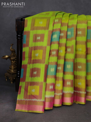 Green Ikat Soft Silk Saree