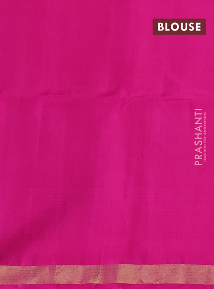 Pista Green & Pink Ikat Soft Silk Saree