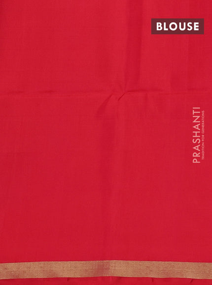 Fluorescent Green & Red Ikat Soft Silk Saree