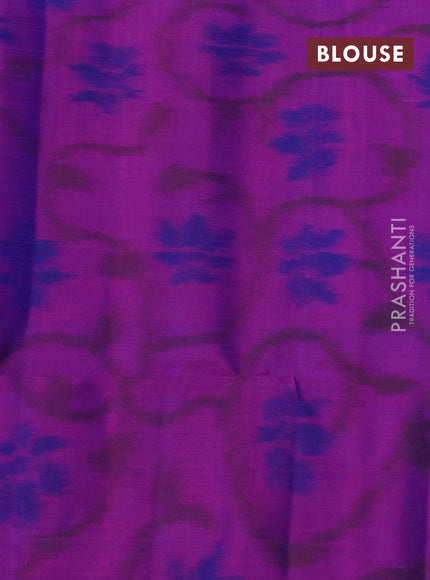 Cs Blue & Purple Ikat Soft Silk Saree