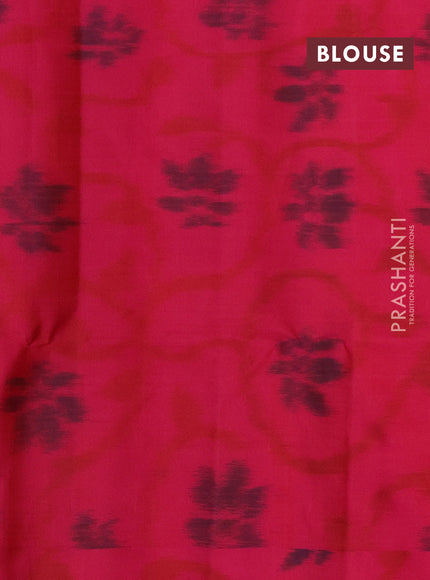 Orange & Pink Ikat Soft Silk Saree