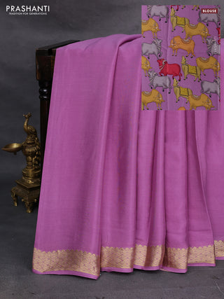 Lilac Pure Mysore Silk - Printed Blouse