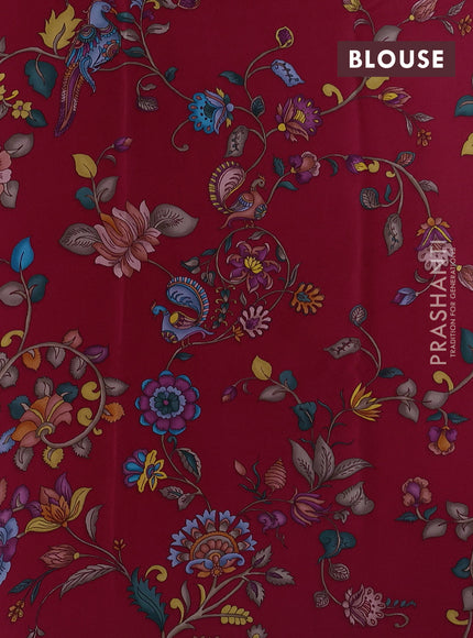 Pink Pure Mysore Silk - Printed Blouse