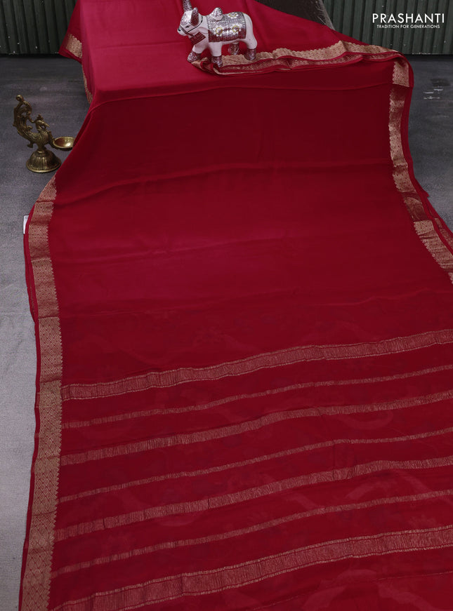 Pink Pure Mysore Silk - Printed Blouse